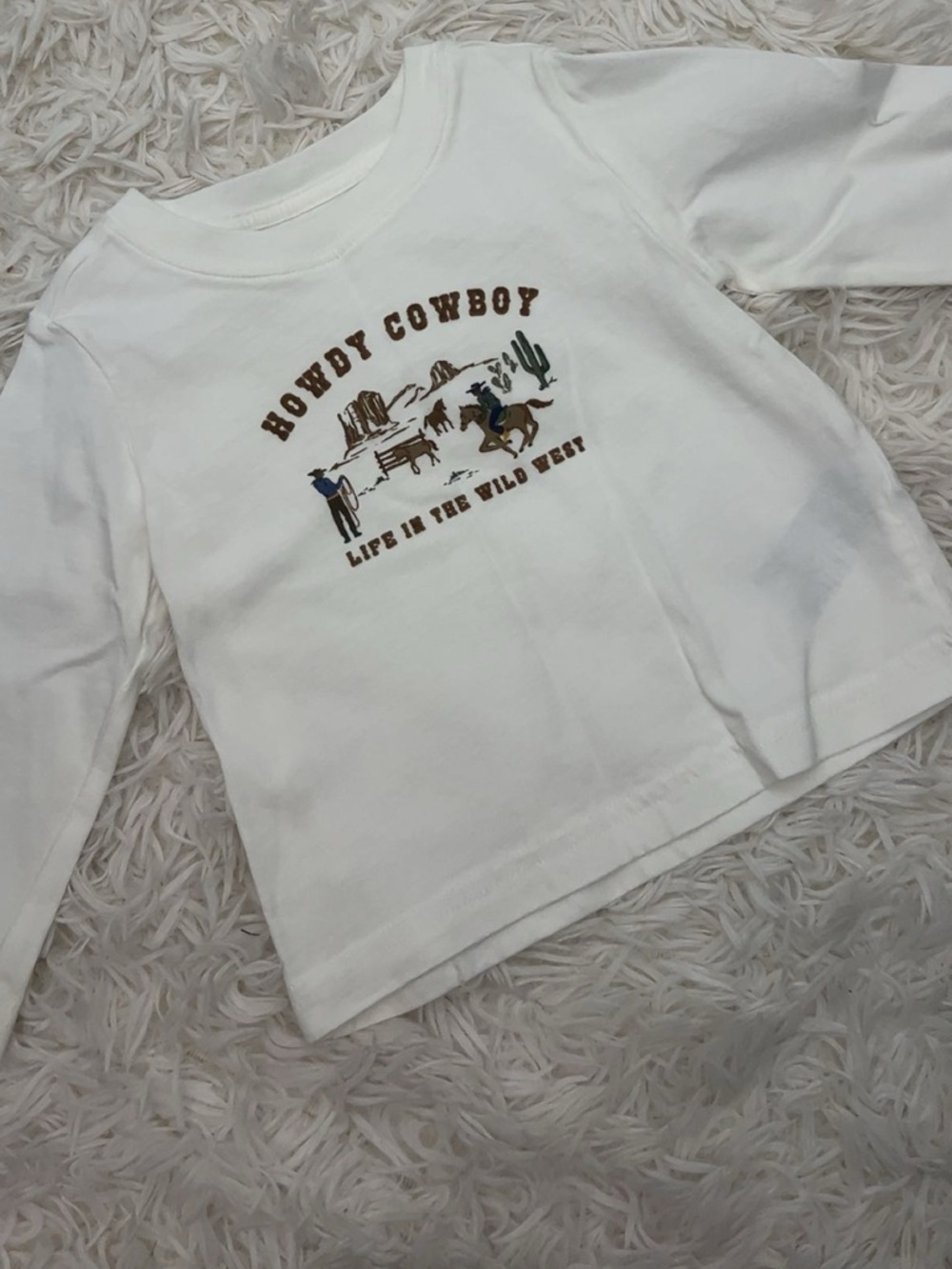 Janie and Jack White 'Howdy Cowboy' Long-Sleeve Graphic Tee